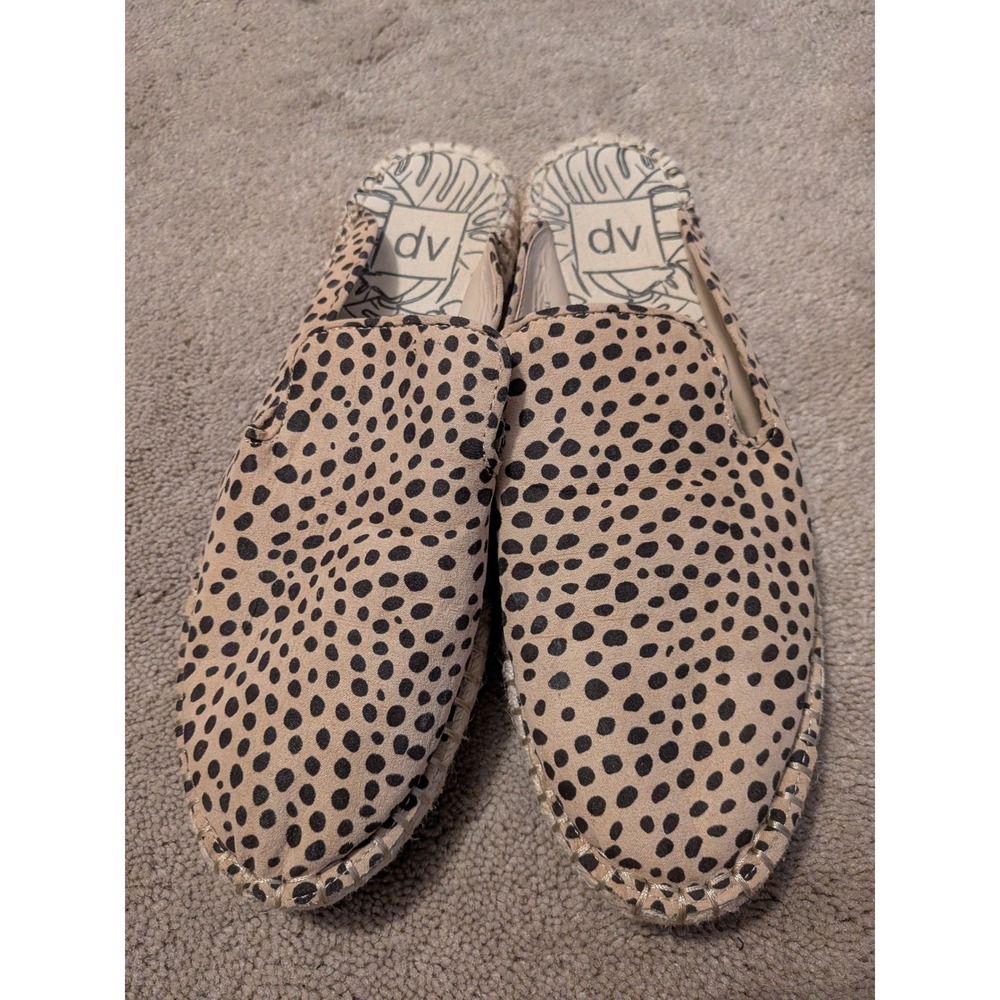 DV Dolce Vita Womens Cheetah Print Tan‎ Black Size 10 Flat Slides